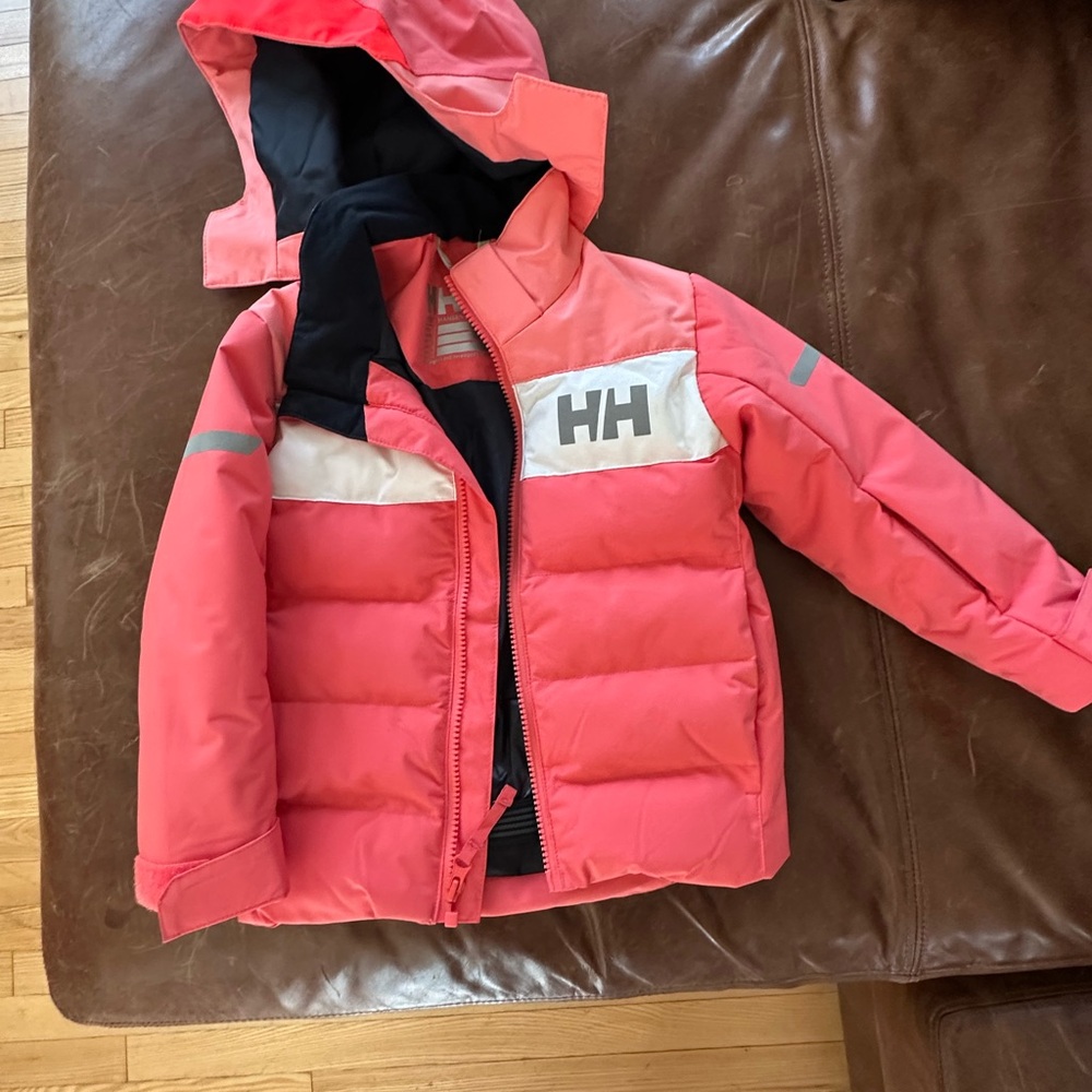 Helly Hansen Coral and White Puffer Jacket